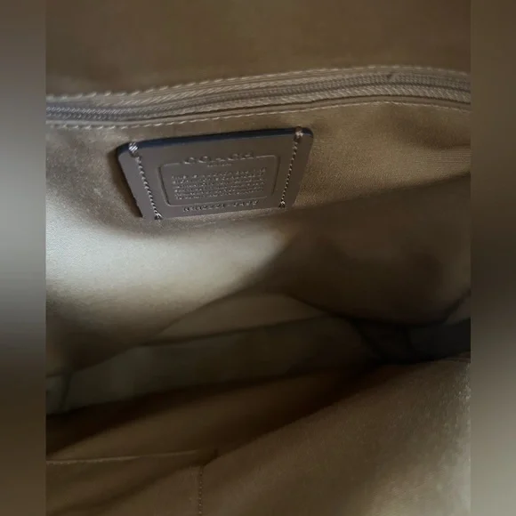 Coach Outlet White and Brown Canvas Backpack - Picture 4 of 11